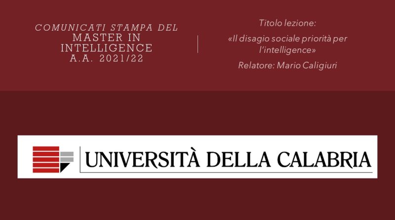 Mario Caligiuri: disagio sociale priorità per l'intelligence