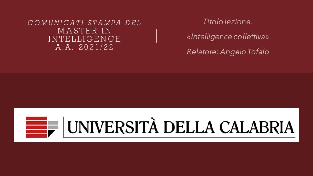 Lezioni 2021/22 – Angelo Tofalo