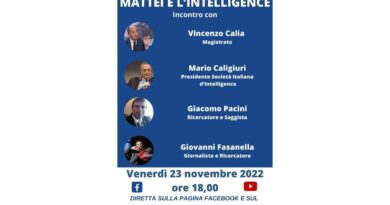 Mattei e l'Intelligence - incontro sul canale youtube di Giovanni Fasanella - front