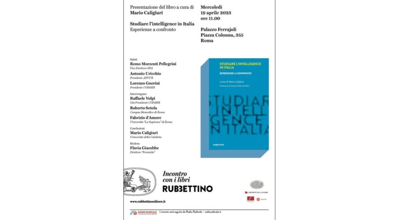 Presentazione Libro Studiare Intelligence in Italia - front